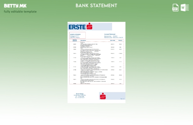 Модерен стил на шаблон за збор за извод од банка на Австрија Erste Group
